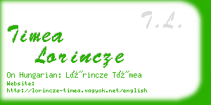 timea lorincze business card